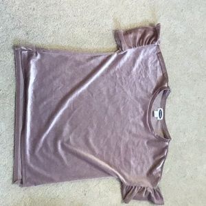 Rose pink velvet blouse